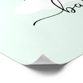 ミントグリーンコウノトリ赤ちゃんシャワーウェルカム ポスター (角)