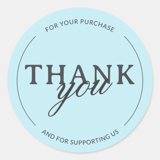 ミントグリーンサンキューミニマルフェミニンリストステッカー ラウンドシール (正面)