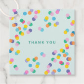 ミントグリーンサンキューユー紙吹雪子供の誕生日 フェイバータグ (正面)