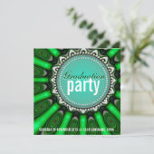 ミントグリーンサンシャインフラワーバースデーパーティー 招待状 (スタンド正面)