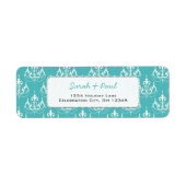 ミントグリーンシャンデリア差出人住所ラベル ラベル (正面)