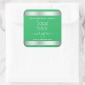 ミントグリーンシルバー金属効果包装ラベル スクエアシール (バッグ)