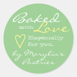 ミントグリーンシンプルハートパステル製 ラウンドシール