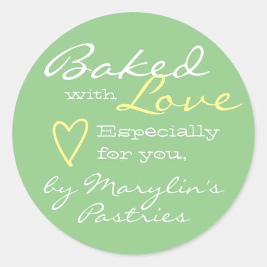 ミントグリーンシンプルハートパステル製 ラウンドシール (正面)