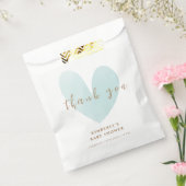 ミントグリーンシンプルハートベビーシャワーありがとう フェイバーバッグ (封をした状態)