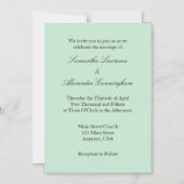 ミントグリーンシンプル結婚式招待状 マグネット招待状 (正面)