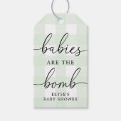 ミントグリーンジンガムバスボムメッセージカード ギフトタグ (正面)