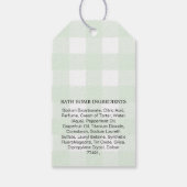 ミントグリーンジンガムバスボムメッセージカード ギフトタグ (裏面)