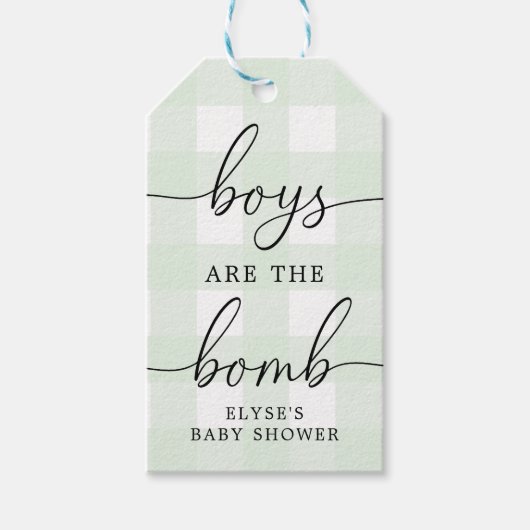 ミントグリーンジンガムバスボムメッセージカード ギフトタグ (正面)