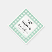 ミントグリーンジンガムプレイドベビーQ スタンダードカクテルナプキン (角)