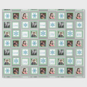 ミントグリーンスクウェアパーソナライズされたフォトクリスマス ラッピングペーパー (フラット)