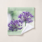 ミントグリーンストライプアクセント バスタオルセット (ウォッシュタオル)