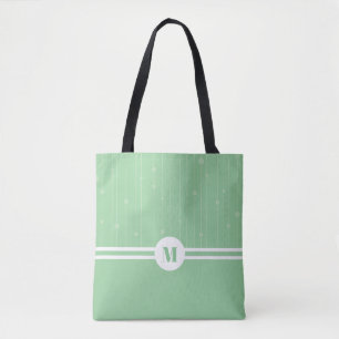 ミントグリーンストライプパターカスタムンMONOGRAM トートバッグ