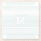 ミントグリーンストライプ ガラスコースター (裏面)