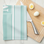 ミントグリーンストライプ キッチンタオル (四つ折り)