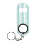 ミントグリーンストライプ キーホルダー栓抜き (正面)