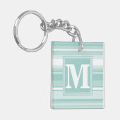 ミントグリーンストライプ キーホルダー (正面左)