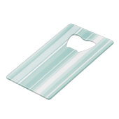 ミントグリーンストライプ クレジットカード栓抜き (正面アングル)