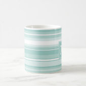 ミントグリーンストライプ コーヒーマグカップ (中央)