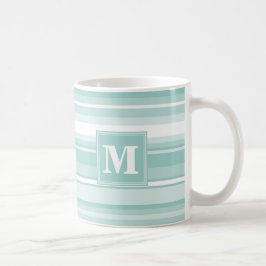 ミントグリーンストライプ コーヒーマグカップ