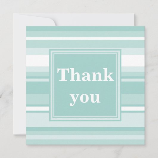 ミントグリーンストライプ サンキューカード (正面)