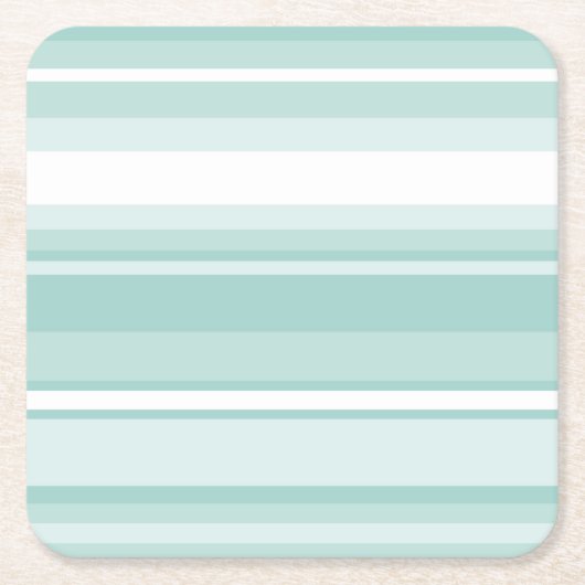 ミントグリーンストライプ スクエアペーパーコースター (正面)