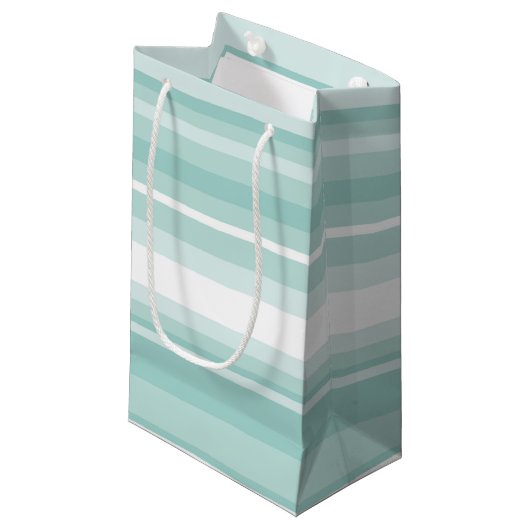 ミントグリーンストライプ スモールペーパーバッグ (正面アングル)