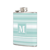 ミントグリーンストライプ フラスク (左)