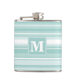 ミントグリーンストライプ フラスク