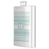 ミントグリーンストライプ フラスク (左)