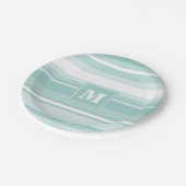 ミントグリーンストライプ ペーパープレート (アングル)