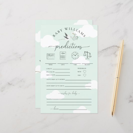 ミントグリーンストークベビー予測ゲーム (正面/裏面インサイチュ)