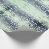 ミントグリーンスノーフレークラップ紙 ラッピングペーパー (角)
