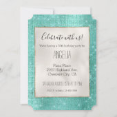 ミントグリーンスパークル 招待状 (正面)