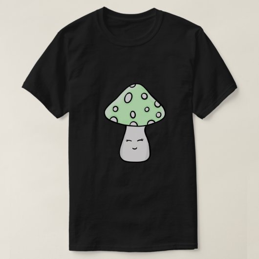 ミントグリーンスポテッドキノコ Tシャツ (デザイン正面)