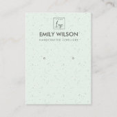 ミントグリーンセラミックテクスチャイヤリングディスプレイロゴ 名刺 (正面)