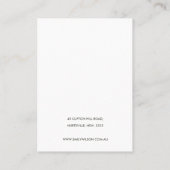 ミントグリーンセラミックテクスチャイヤリングディスプレイロゴ 名刺 (裏面)