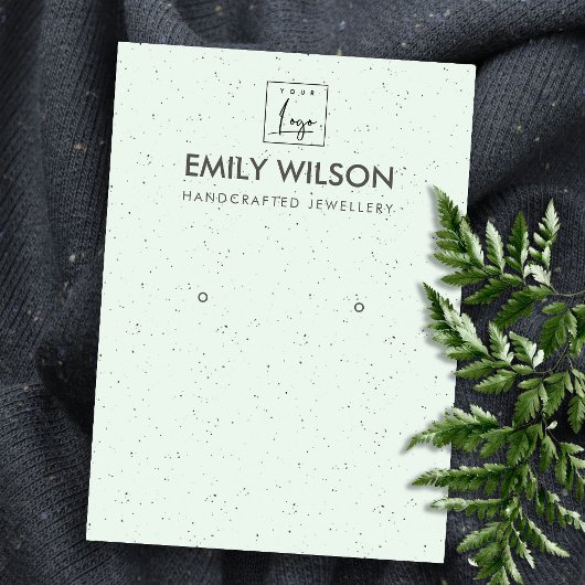 ミントグリーンセラミックテクスチャイヤリングディスプレイロゴ 名刺