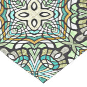 ミントグリーンターコイズお尻ボヘミアンバリアートモチーフ ショートテーブルランナー (コーナー)