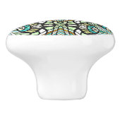 ミントグリーンターコイズお尻ボヘミアンバリアートモチーフ セラミックノブ (側面)