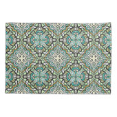 ミントグリーンターコイズお尻ボヘミアンバリアートモチーフ 枕カバー (裏面-左)