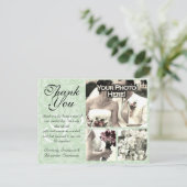 ミントグリーンダマスクウェディングサンキューカード3枚 ポストカード (スタンド正面)