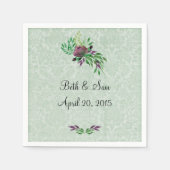 ミントグリーンダマスクカクテル紙ナプキンス スタンダードカクテルナプキン (正面)