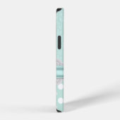 ミントグリーンダマスク柄 iPhone iPhoneケース (右側面)