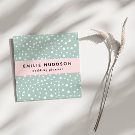 ミントグリーンダルマチアスポット、ダルマチアドット点々のある、 スクエア名刺