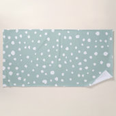 ミントグリーンダルマチアスポット、ダルマチアドット点々のある、 ビーチタオル (正面)