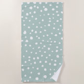 ミントグリーンダルマチアスポット、ダルマチアドット点々のある、 ビーチタオル (正面)