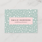 ミントグリーンダルマチアスポット、ダルマチアドット点々のある、 名刺 (正面)