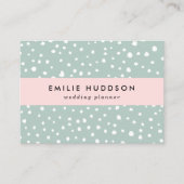 ミントグリーンダルマチアスポット、ダルマチアドット点々のある、 名刺 (正面)