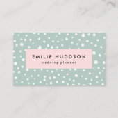 ミントグリーンダルマチアスポット、ダルマチアドット点々のある、 名刺 (正面)